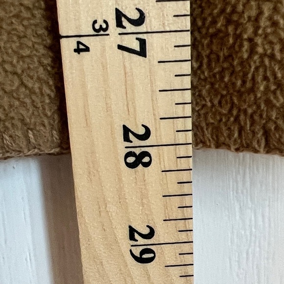 L. L. Bean Size M Vintage Camel Sherpa Button Cardigan Cozy Minamalist Fall Warm - Picture 10 of 11